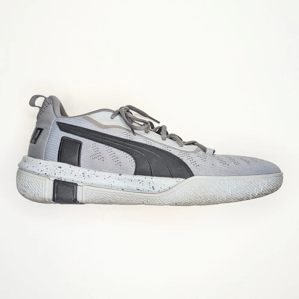 Puma Legacy Low Top Shoes Black Gray Quarry Basketball Athletic Men's Size 14